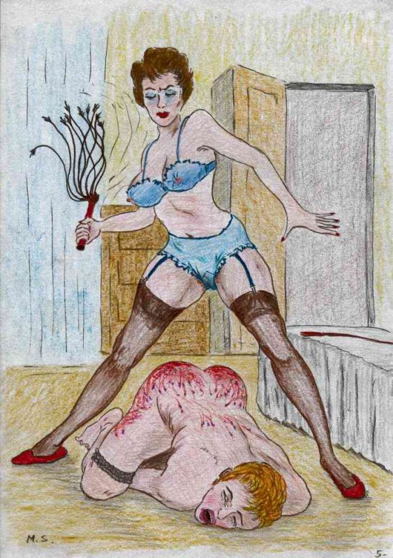 Women spank naughty boy