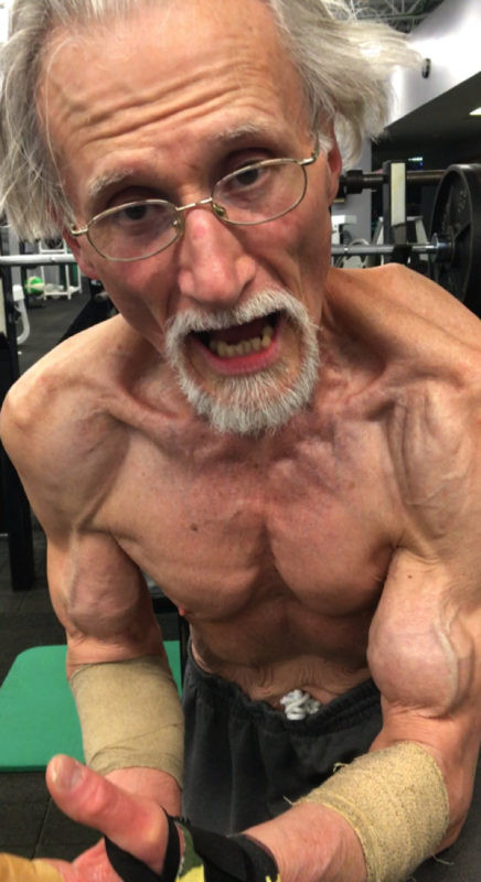 Bodybuilder Grandpa Cumception