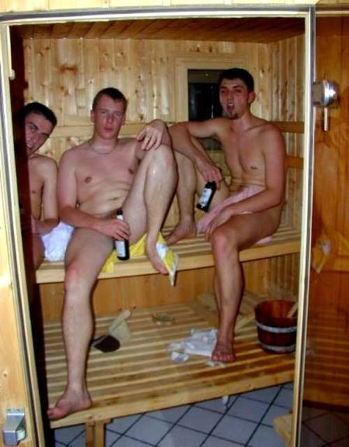 Naked At The Sauna Cumception