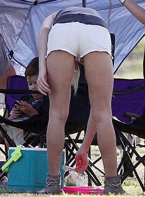 thong bent over spread lips