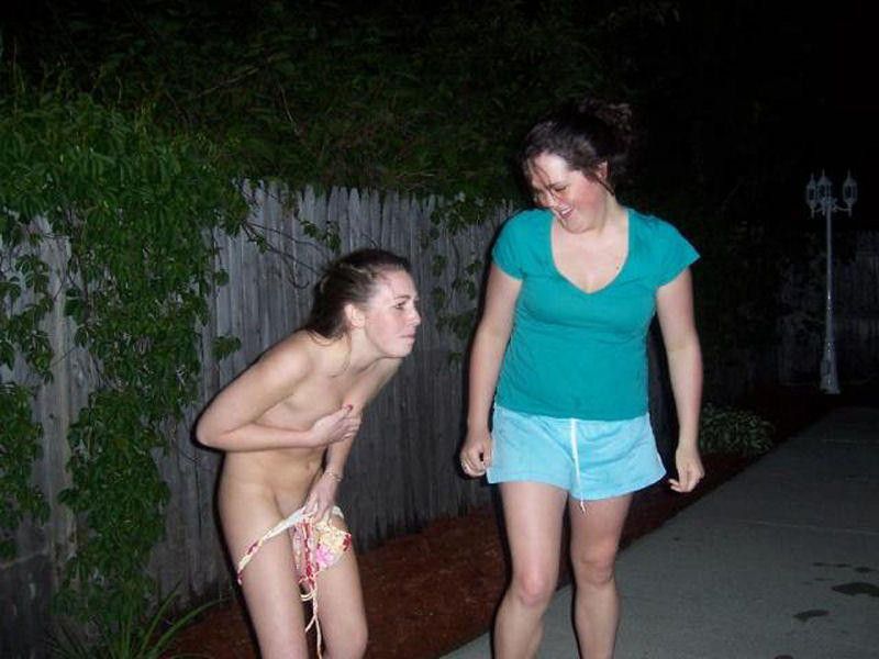 embarrassed nude females outside