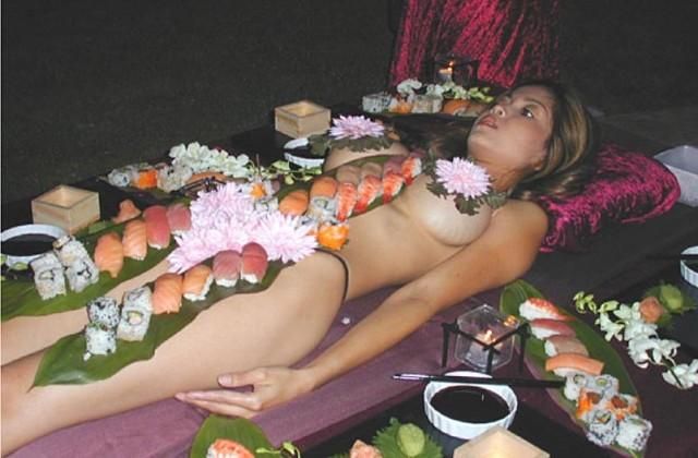 nude girl served as dinner