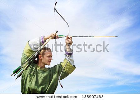 women shooting bows