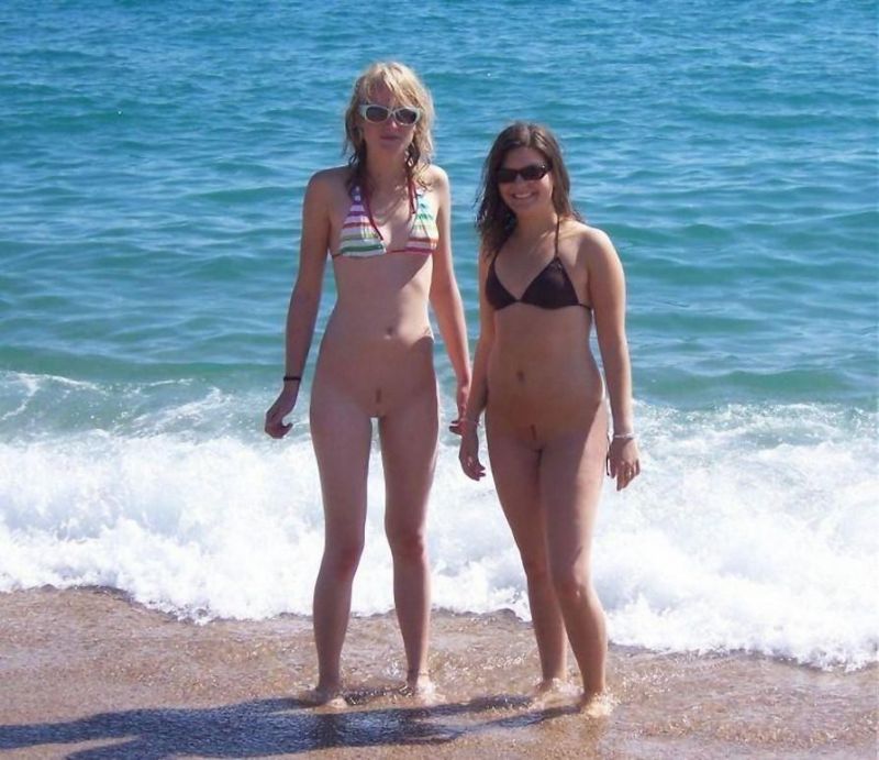 bottomless nude group beach girls