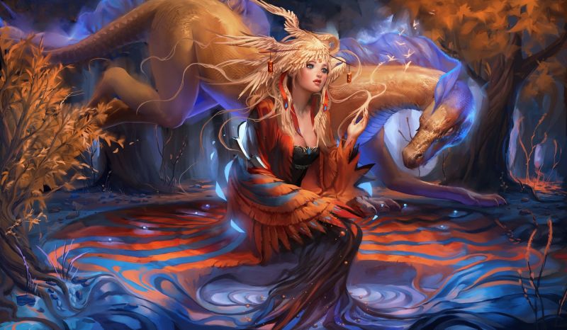 fantasy girl dragon rider