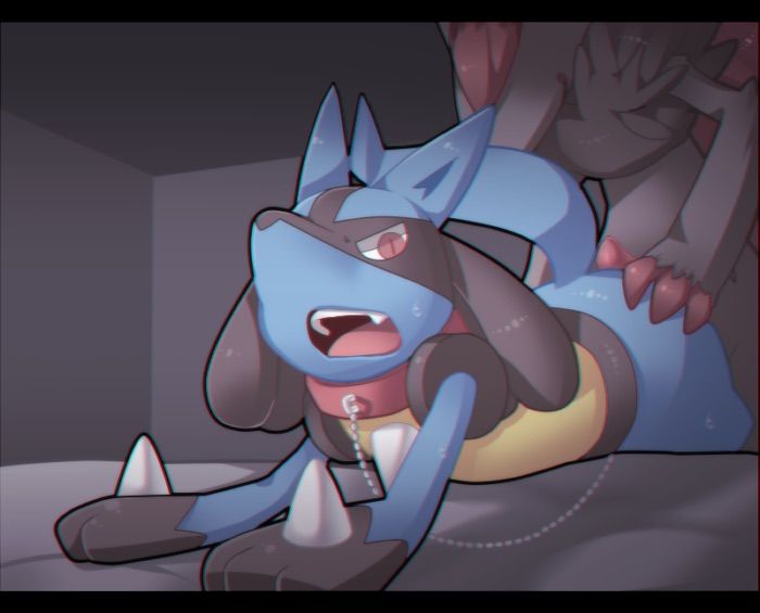 female lucario on a bed