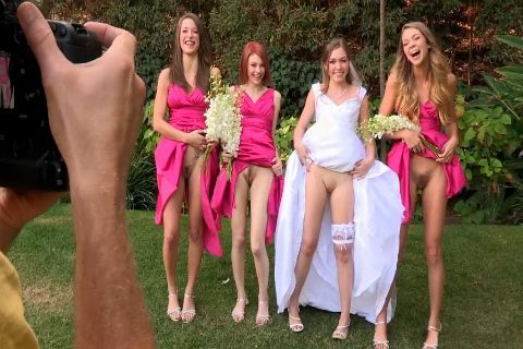Nude bride flash