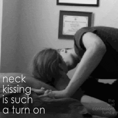 moaning hot neck kiss