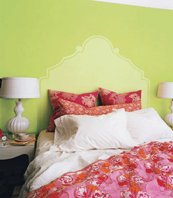 ombre pink and green walls