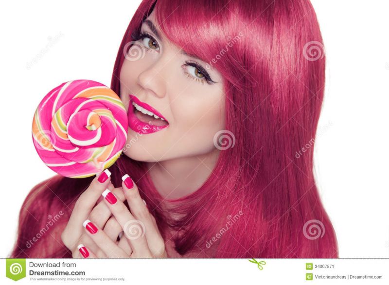 beautiful girls with pink hair