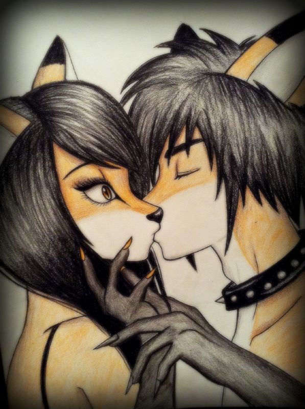 furry love couples kissing