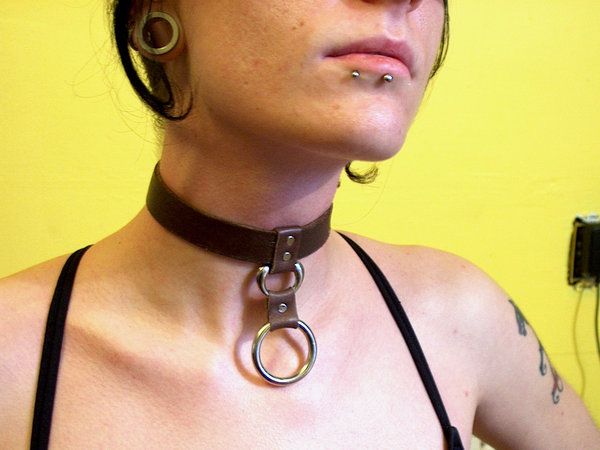 slave collar pink and black women