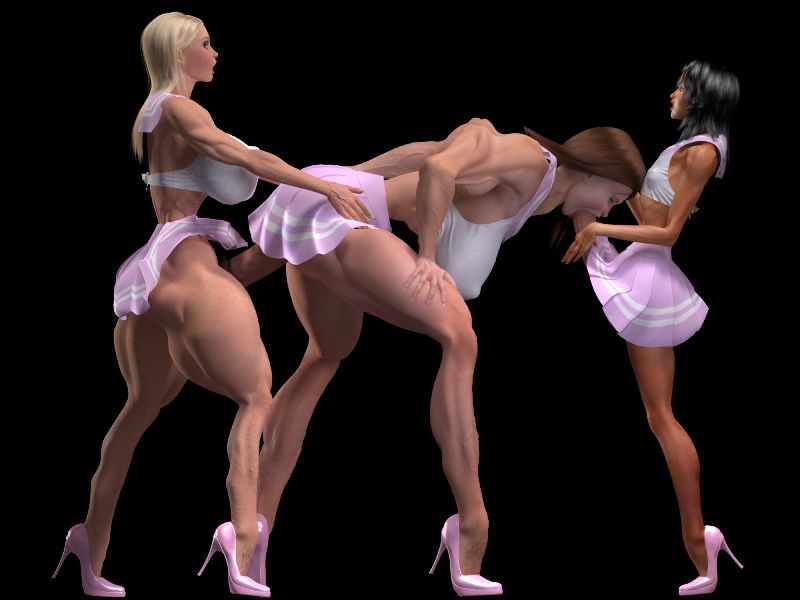 female muscle growth animation