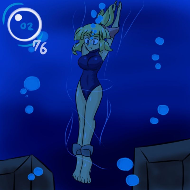 underwater model being drowned