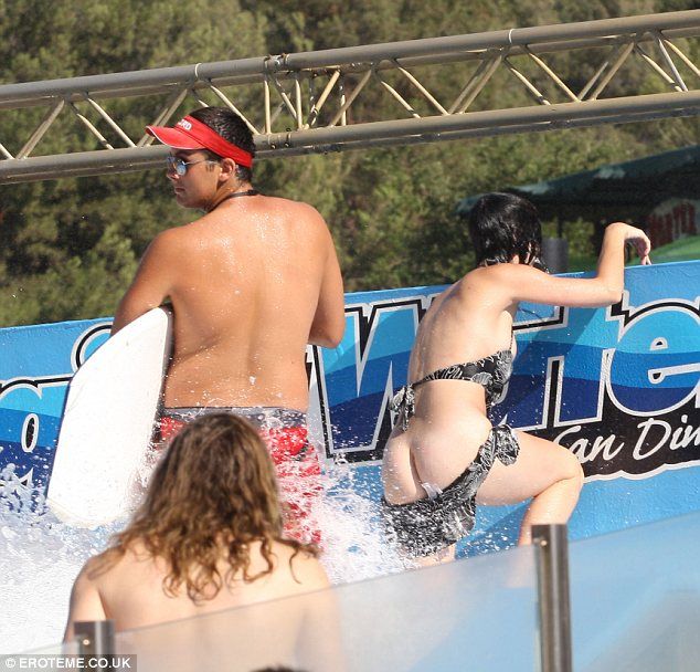 nude bikinis falling off water slides