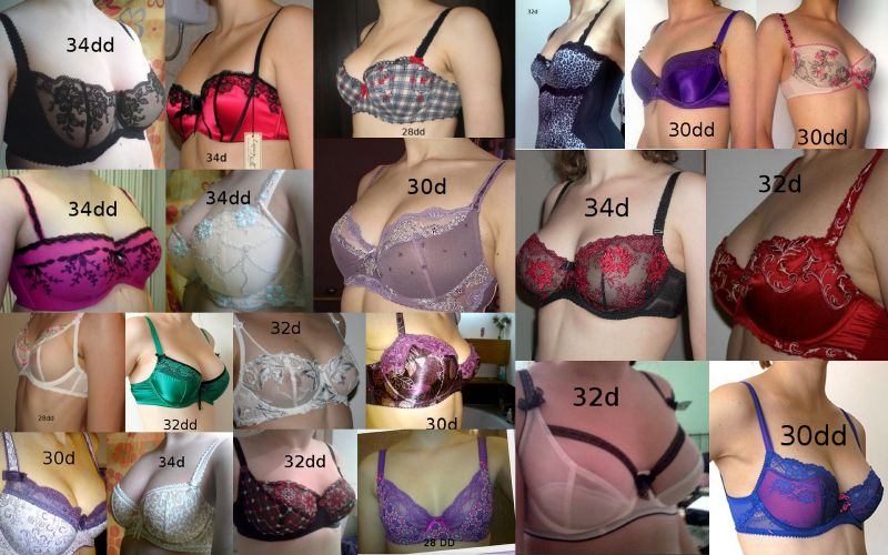 breast size boob chart