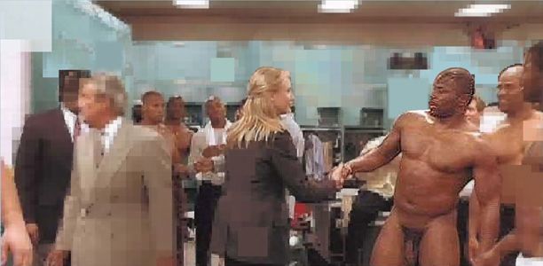 female reporter locker room nude