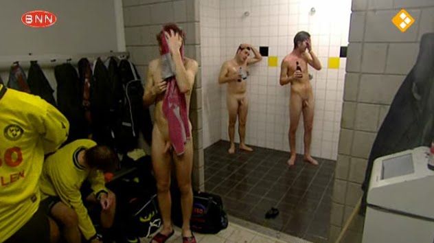female reporter locker room naked man