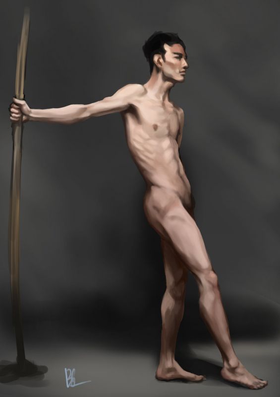 male nude figure model poses