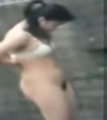 girl forced to strip outside