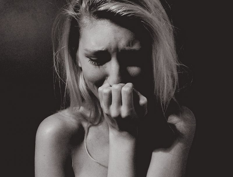devastated crying woman