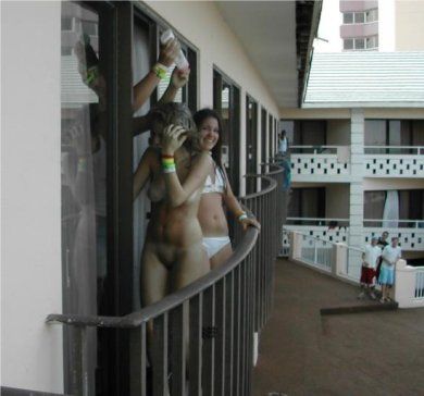 balcony flashing nude