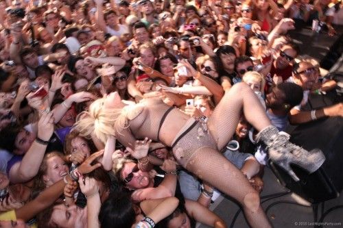 only one naked in crowd