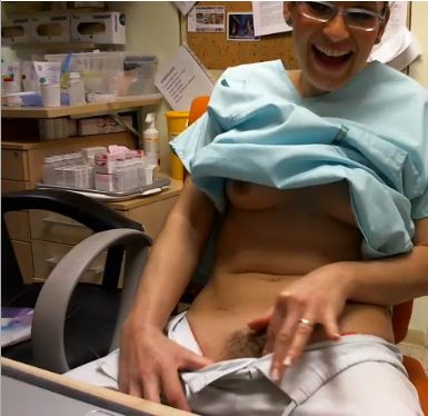 naked nurse selfie at work