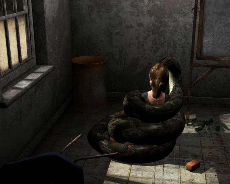 snake strangles girl