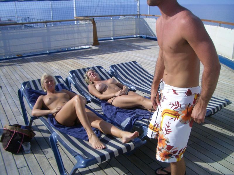 cruise ship top deck sunbathing