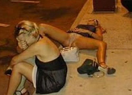 drunk women sleeping naked