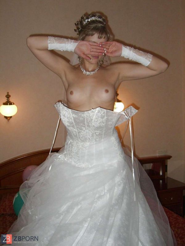 bride getting dressed oops