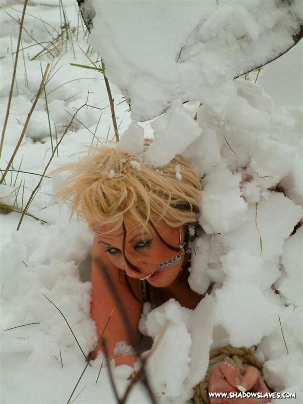 bound naked in snow