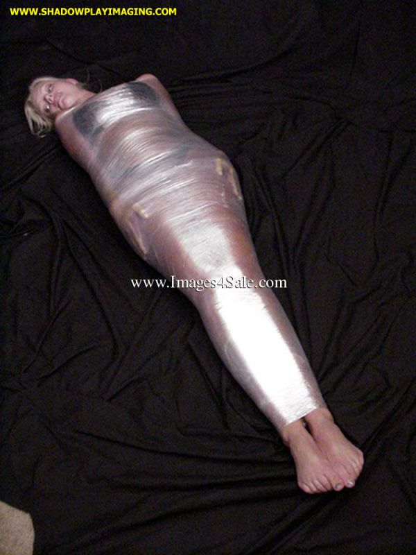 plastic wrap bondage girls