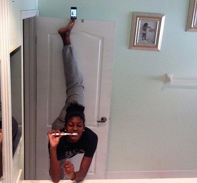 flexible gymnast selfie