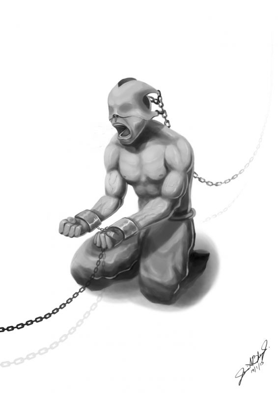 chained muscle man