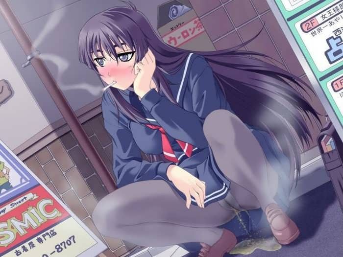 anime girls peeing