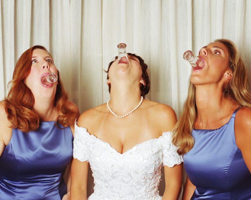 uncensored bridesmaids lifting their dresses