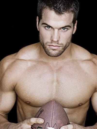 black muscle football players