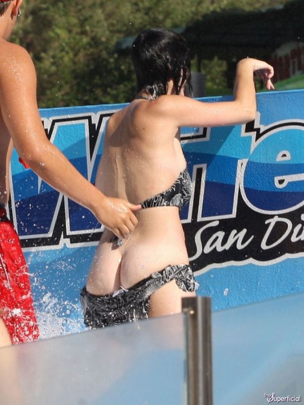 water slide swimsuit comes off
