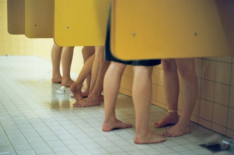 men communal showers in college