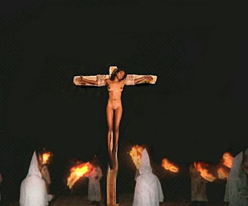 female illustrated crucifixion