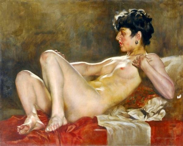 reclining nude female form