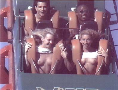 nude girl on roller coaster