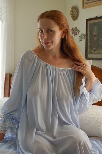 mature wife wearing nightgown long