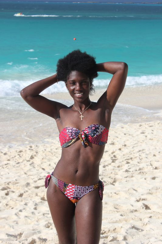 chocolate skinned woman beach
