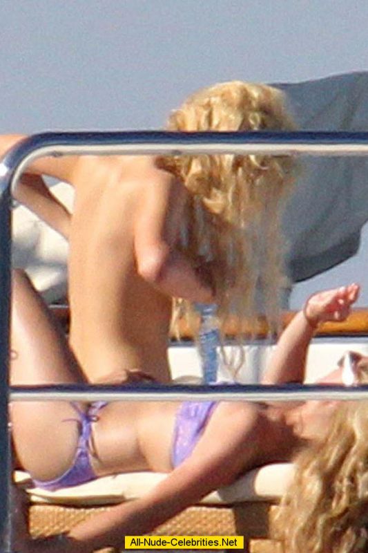 sister in bikini on boat