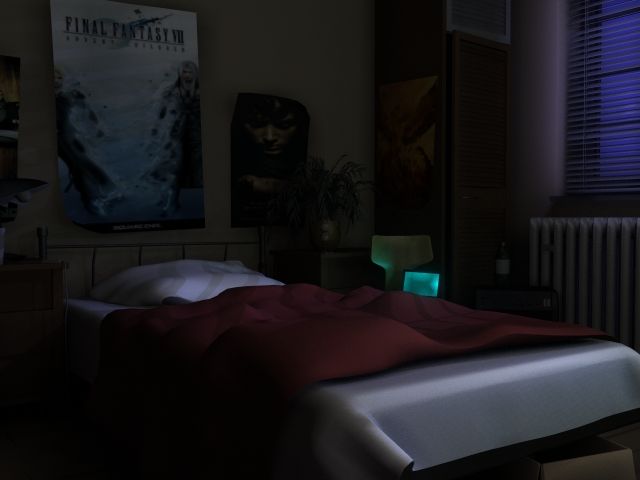 dark scary bedroom at night