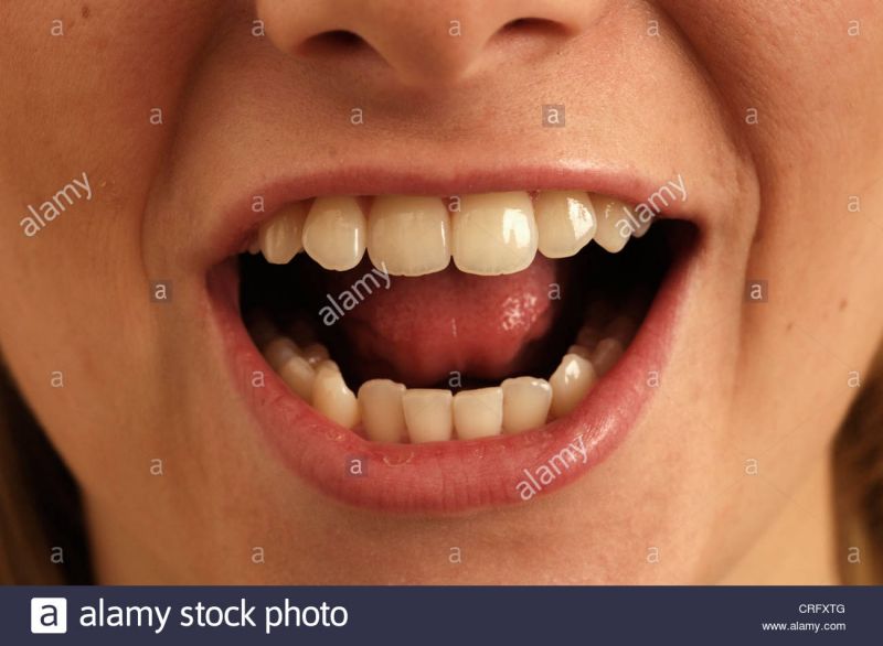 woman mouth open tongue