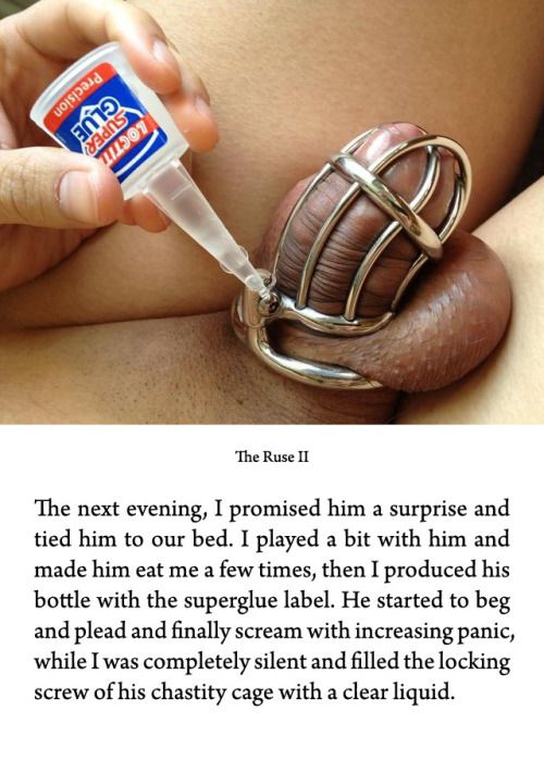 chastity for using glue